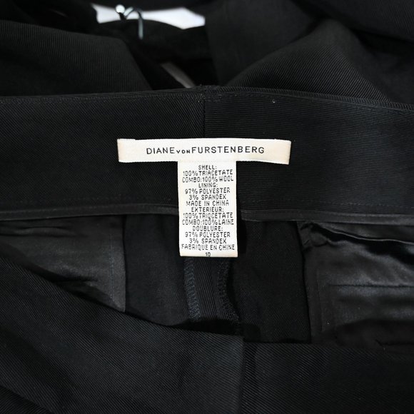 Diane Von Furstenberg Size 10 Wide Leg Black Pants | SIze 10 - Picture 7 of 9